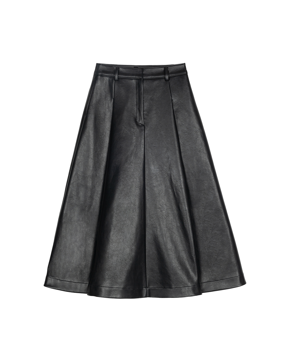 Leather Flare Maxi Skirt