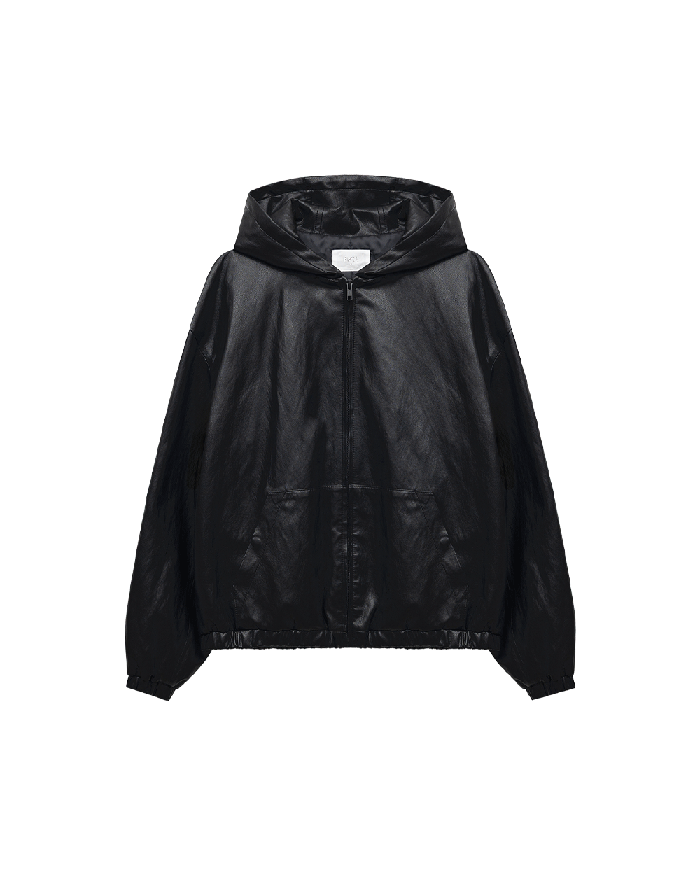Faux Leather Hooded Jacket