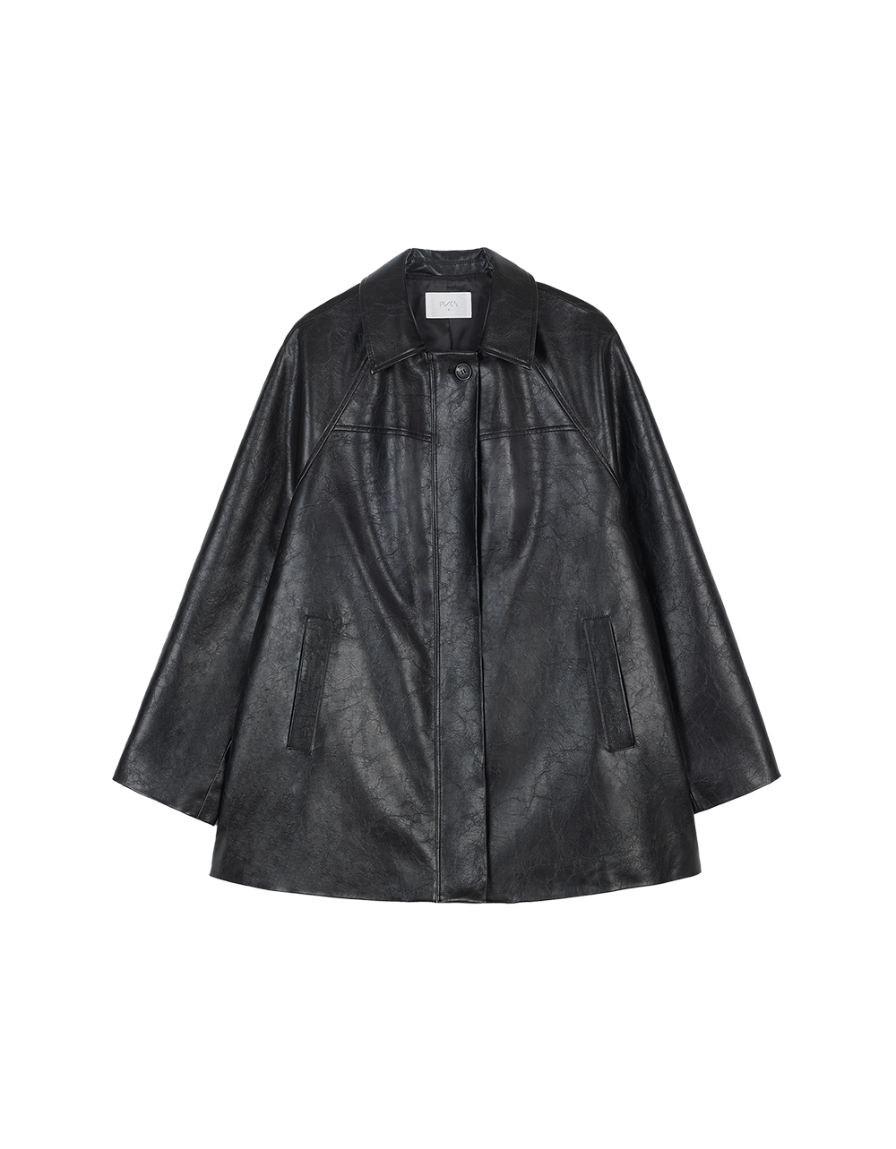 Button Leather Half Jacket
