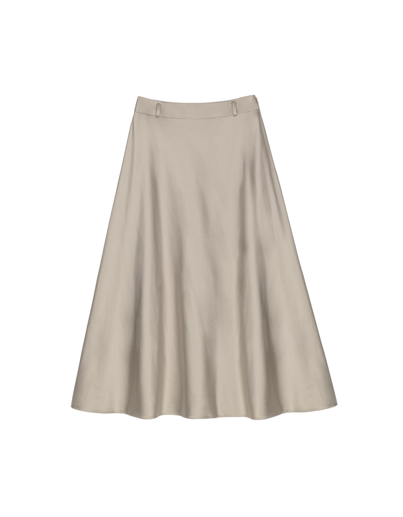flowing satin skirt