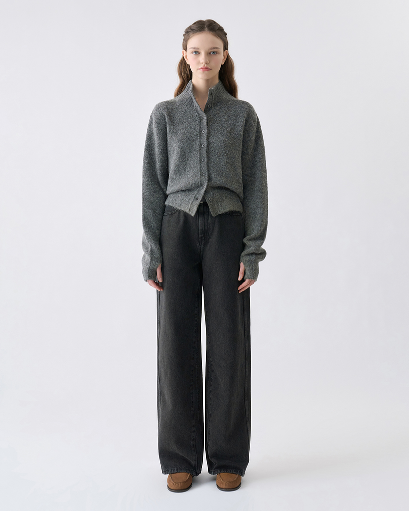 Opening Panel Wide Denim Pants