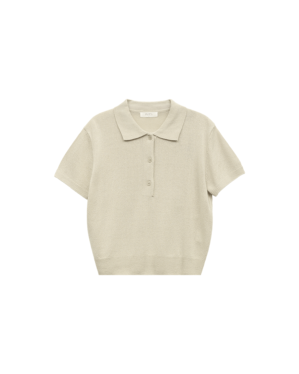 Linen Polo Knit Top