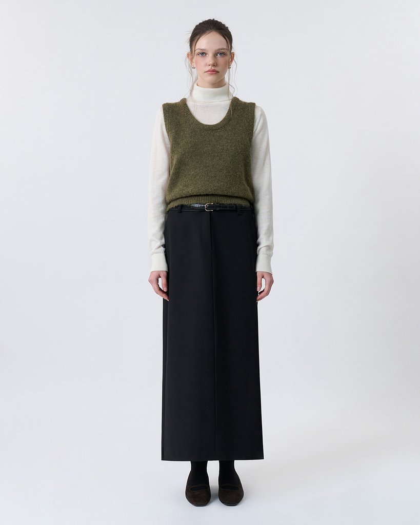 Hairy U-neck Sleeveless Top